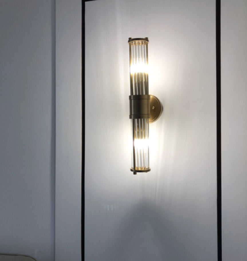 Double-Head Iron Glass LED Wall Light / Tricolor Light / Double headed D12 H48CM