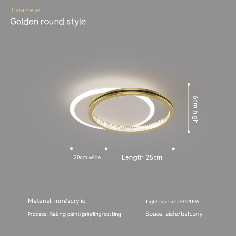 Tri-Colour LED Hallway Ceiling Light / Black Circle / Three Colors