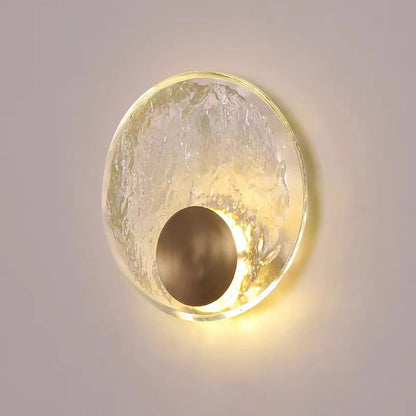 Round Copper Crystal Wall Light / 220V Warm Light / 200mm