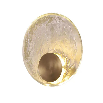 Round Copper Crystal Wall Light / 220V Warm Light / 250mm