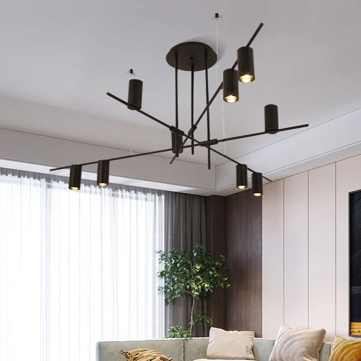 Three-Light Retractable Nordic Chandelier / Neutral Light / 3 Head Gold