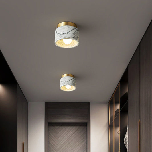 Marble Hallway LED Ceiling Light / White Marble / Warm Light 3000K