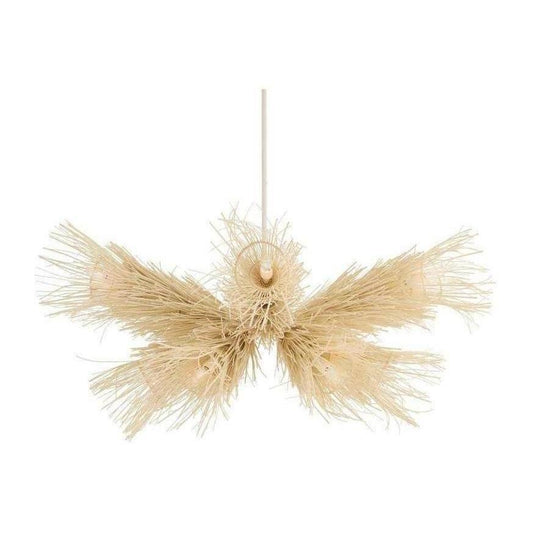 Bleached Rattan Frond Chandelier / Default Title