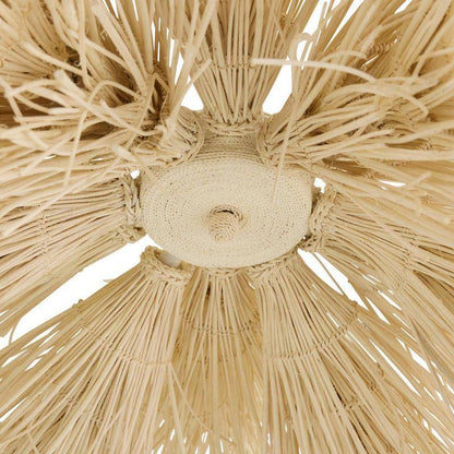 Bleached Rattan Frond Chandelier