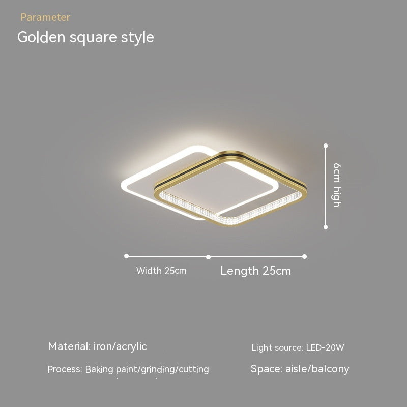 Tri-Colour LED Hallway Ceiling Light / Black Square / Three Colors